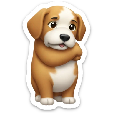 Hugging dog sticker