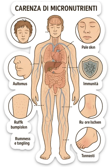 corpo umano in carenza di micronutrienti in italiano sticker