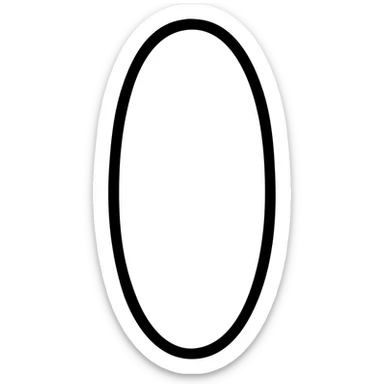 Align the border of the oval to be perfectly straight and symmetrical, maintaining the white color of the border and the black background. sticker