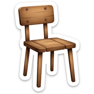 Wooden chair with only 3 legs sticker