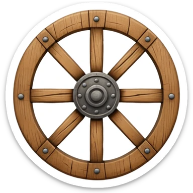 Wheel – Simple wooden cartwheel, ancient design sticker