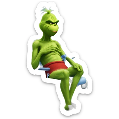 The grinch getting knee surgery  sticker