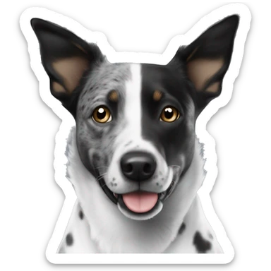 Blue heeler pointer mix black and white sticker
