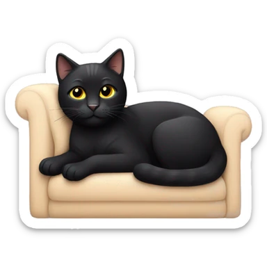 black cat lounging peacefully sticker