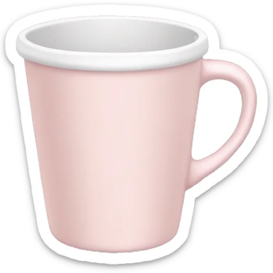 Pale pink empty ceramic coffee cup sticker