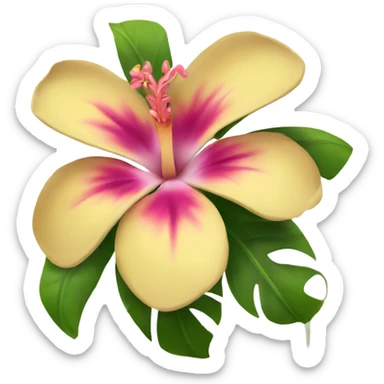 hawaiian flower sticker