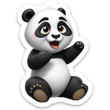 Panda throwing kisses sticker