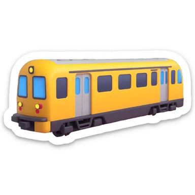 a 3D emoji of a subway train sticker