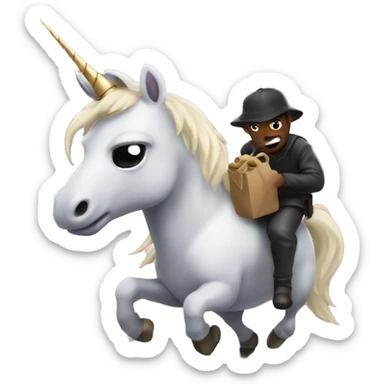 Unicorn being a thief  sticker