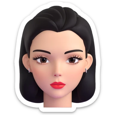 Kendall Jenner, supermodel, longer face shape, shiny glossy lips with lipgloss sticker