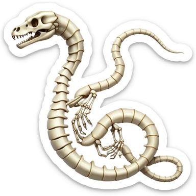 An epic shiny cool edgy skeletal bone serpent, full body sticker
