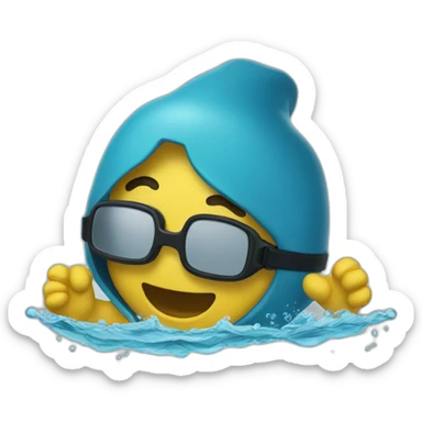 Schtroumpfs swimming sticker