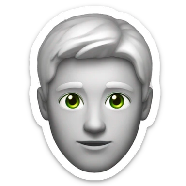 homme blanc yeux vert et cheveux noirs sticker