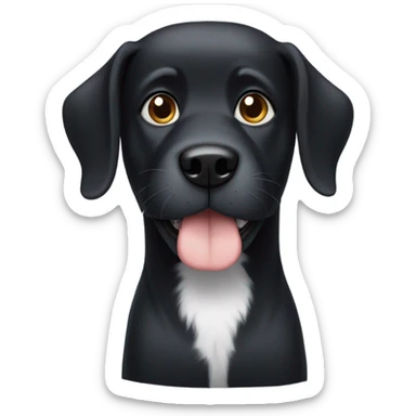 Black dog with white paws sticker