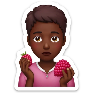 Friendly sad raspberry  sticker
