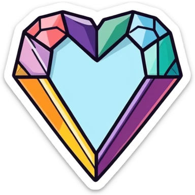 Heart made of precious gemstones  sticker