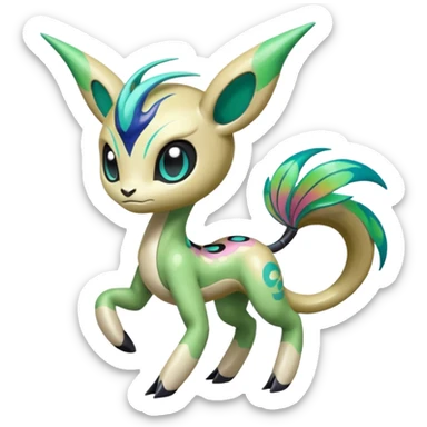 Colorful Shiny Edgy Cool Badass Painted Splashed Exotic Meloetta-Palkia-Virizion-Venom-Stitch-Fakémon-creature-hybrid sticker