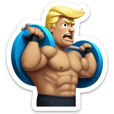 Donald trump lifting weights  sticker