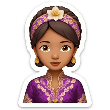 create an indonesian tropical girl wearing kebaya sticker