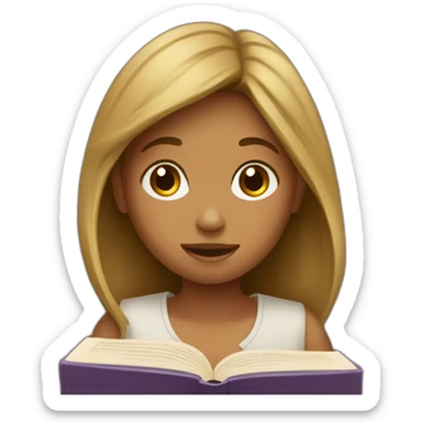 a girl reading bible sticker