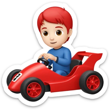 kid playing race car sticker