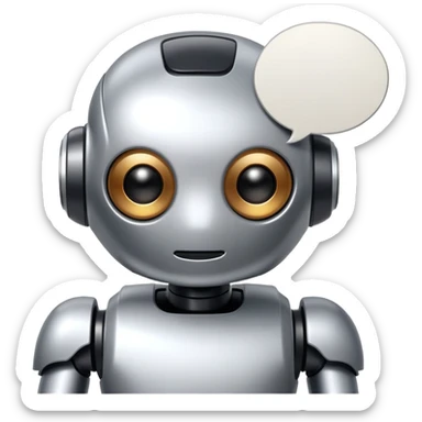 AI robot with speech bubble that has no filters or restrictions sticker