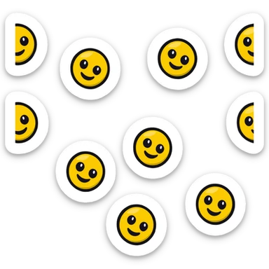 Adorable derpy emoji with googly eyes looking in different directions and a silly grin sticker