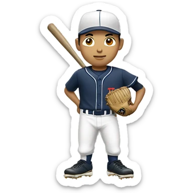 Asian man baseball sticker