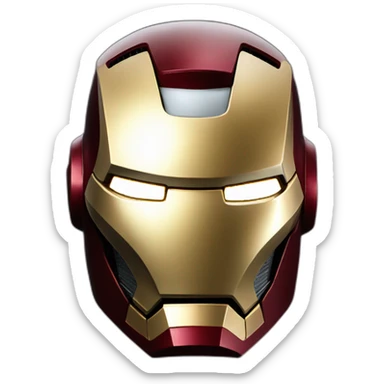 Iron Man Helmet on Black Background and Shiny eyes sticker