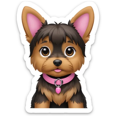 Female yorkie puppy floppy ears sticker
