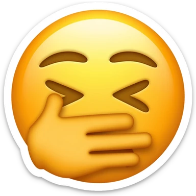 Bostezo emoji con la mano tapandose la boca sticker