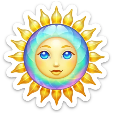 opal crystal sun sticker