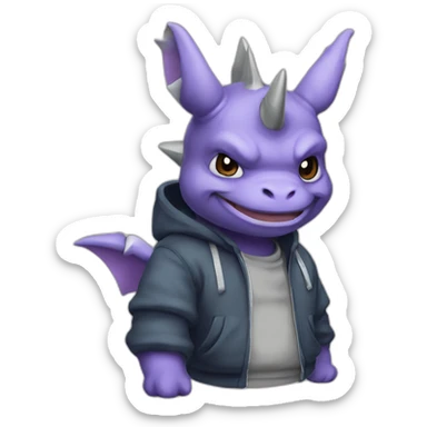 Nidoking in hoodie sticker