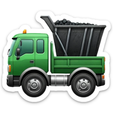 green truck with coal ore sticker
