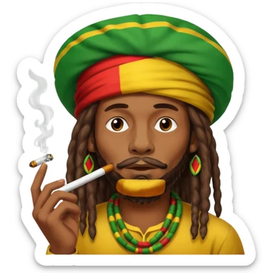 Rasta man smoking  sticker
