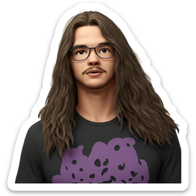 casual male portrait with glasses sticker