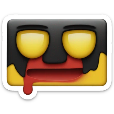 "A wavy black and red rectangle with a medium sized yellow circle in the middle" OR "A black and red rectangle with a medium sized yellow circle in the middle. sticker