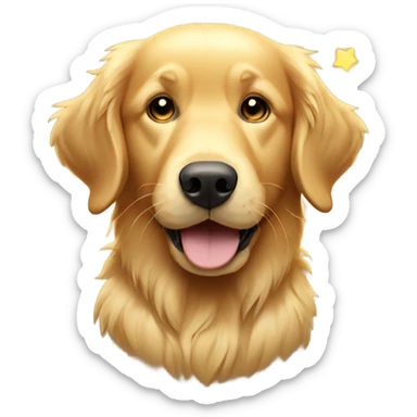 golden retriever with lighting bo sticker