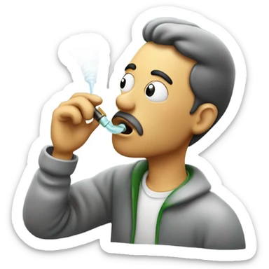 Guy smoking THC concentrate sticker