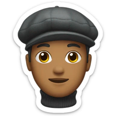 person wearing a turtleneck and beret sticker