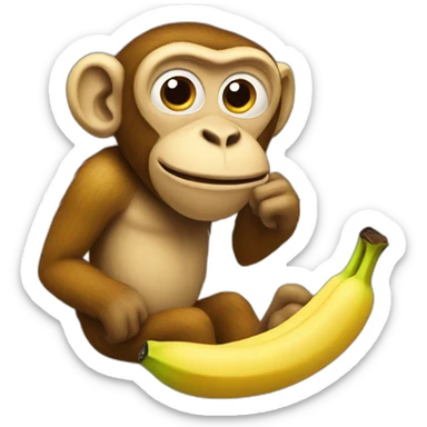 Banana-monkey sticker