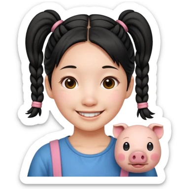 Chinese girl with pig tails sticker