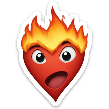 Flaming heart sticker
