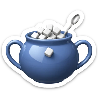 sugar bowl with sugar cubes sticker