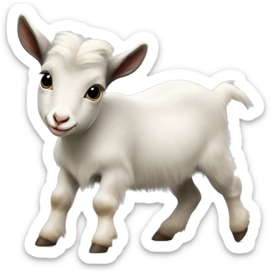Nigerian dwarf goat kid frolicking  sticker