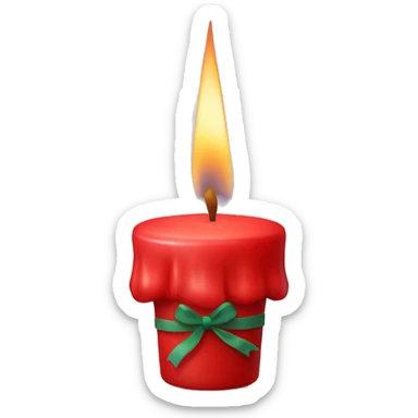 Red candle with bow sticker