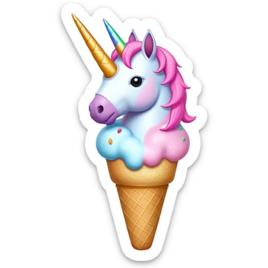 An ice cream with a pink unicorn holing a nuke  sticker