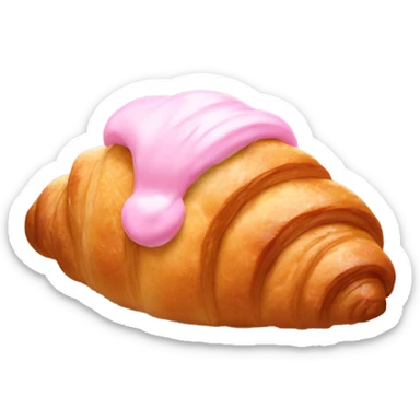 croissant with pink cream  sticker