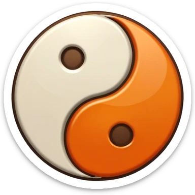 Orange and brown ying yang sticker