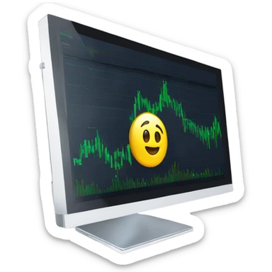 trading chart on a computer sticker